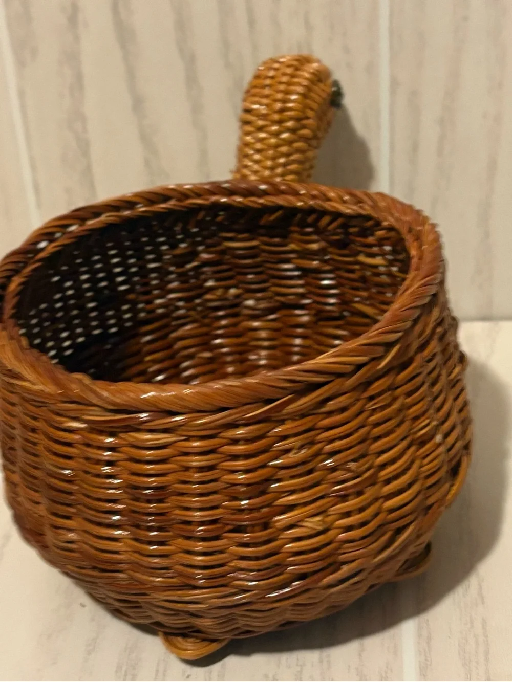 Rattan woven wicker turtle basket boho